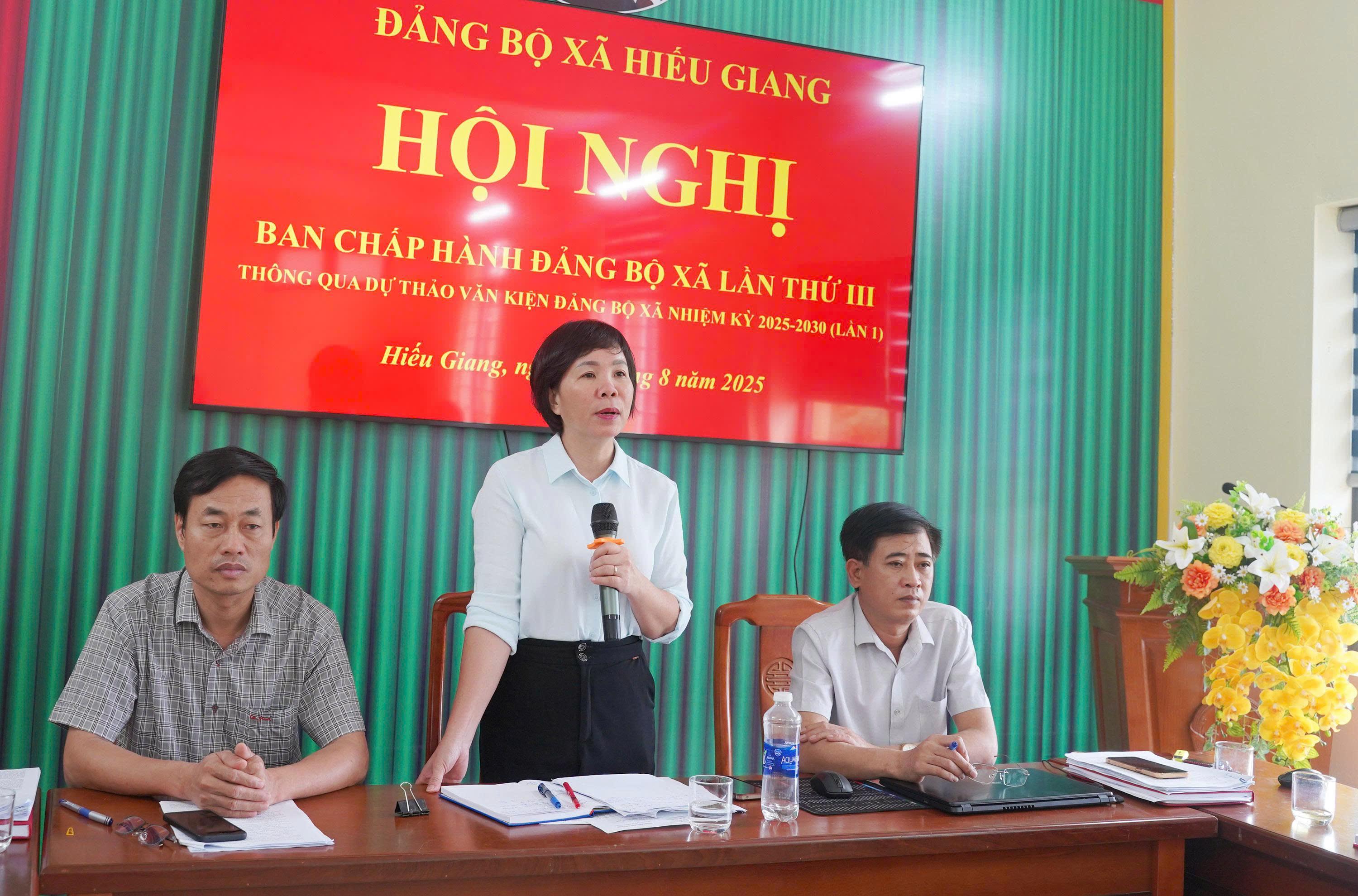Đảng bộ xã Hiếu Giang thông qua dự thảo văn kiện Đại hội Đảng bộ xã lần thứ I, nhiệm kỳ 2025-2030