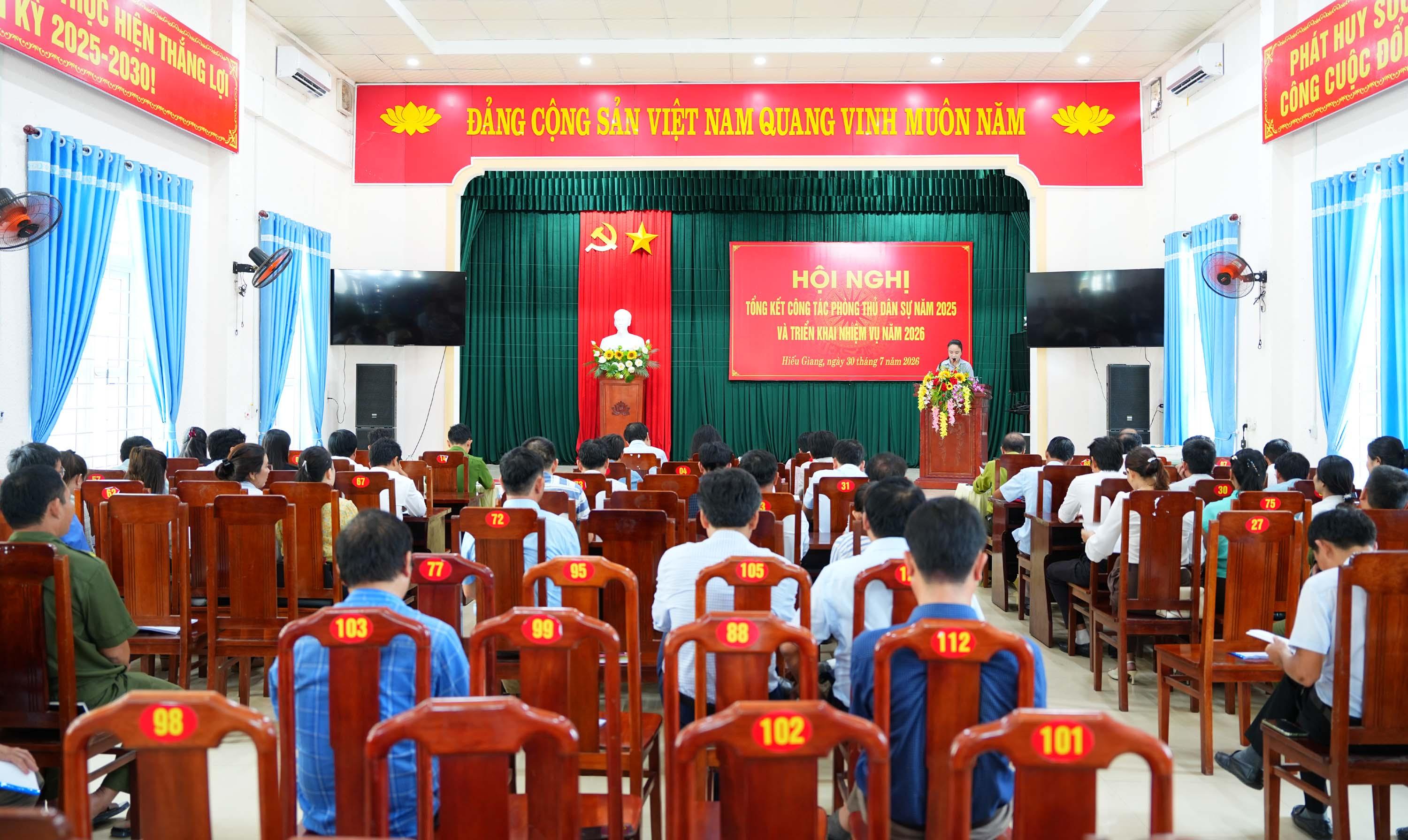 Xã Hiếu Giang tổng kết công tác phòng thủ dân sự năm 2025, triển khai nhiệm vụ năm 2026