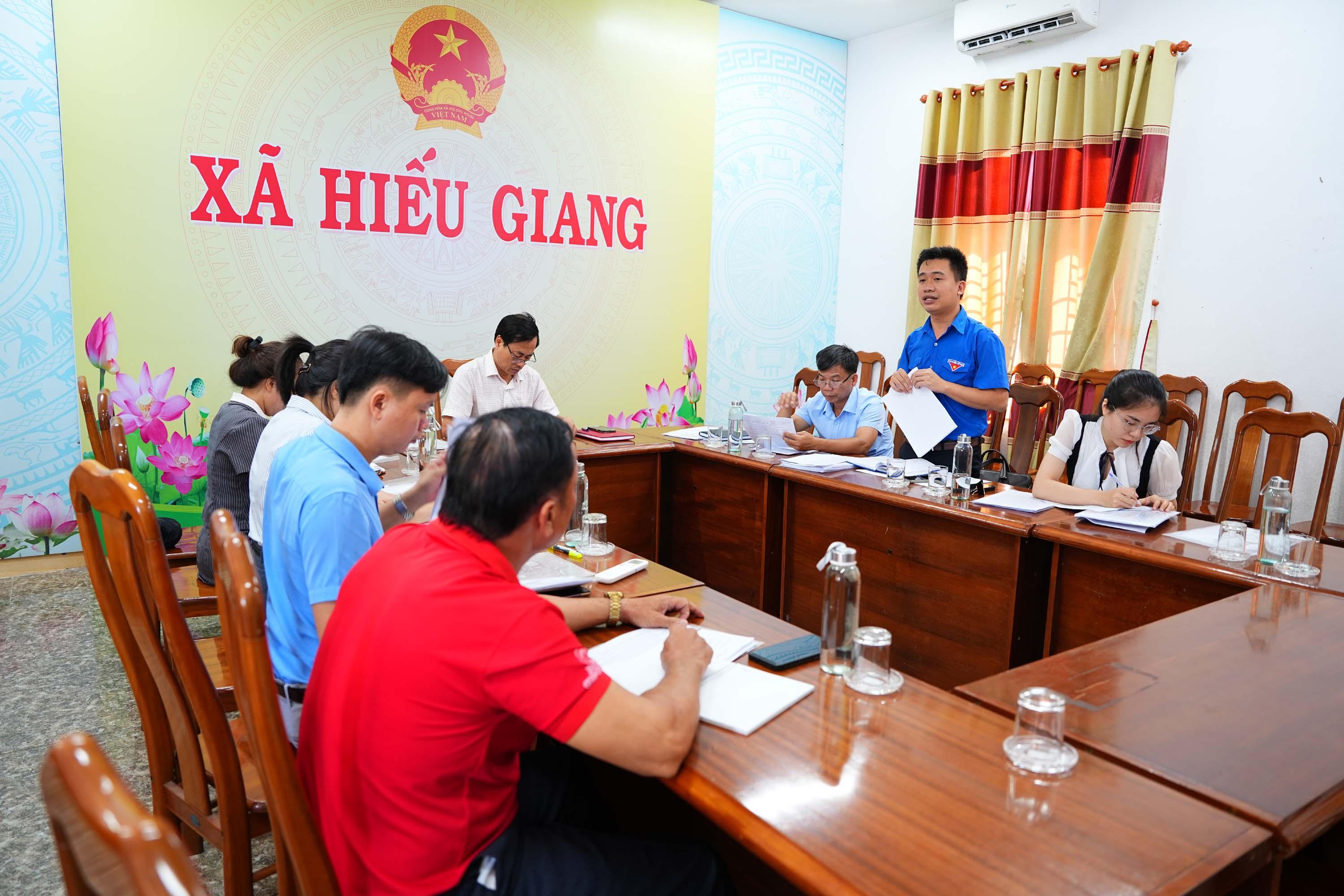 Chủ tịch UBND xã Nguyễn Thanh Bắc làm việc với các cơ quan, đơn vị về công tác chuẩn bị Đại hội Hội Liên hiệp thanh niên và Đại hội Hội Chữ thập đỏ xã